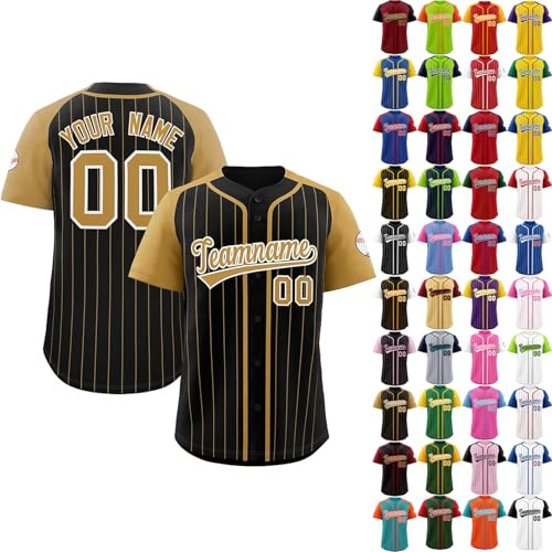Generico Maglia da Baseball Personalizzata Camicie da Baseball Personalizzato Classic Baseball Jersey Shirt Divisa Cucita, Nome Stampato, Numero, per Uomini Donne Giovani #34