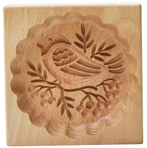 Sellos para galletas, moldes de madera para galletas, molde para de mantequilla tallado en 3D, sellos antiadherentes de 3, 9 pulgadas, moldes reutilizables para hornear, molde para g