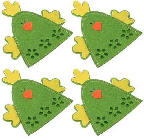 MAGICLULU 4 Pezzi Sacchetti Riutilizzabili per Conservare Uova di Pasqua a Forma di Pulcino Verde, Copriuova Decorativi per Decorazioni da Tavola Primaverili e Forniture per Feste