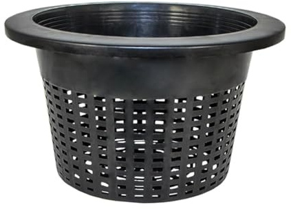 Auratrove Cestino a secchiello largo 25,4 cm, vaso rotondo a rete per coltura idroponica DWC gallone, compatibile con secchi standard per piantare acqua