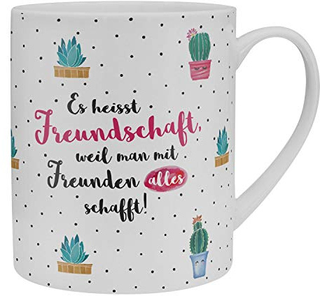 GRUSS & CO XL-Tasse Motiv Freund | Große Tasse aus Porzellan, Jumbo-Tasse, 60 cl, Tasse mit Spruch | Geschenk, Freund, Freundin | 46215, XL (1er Pack)