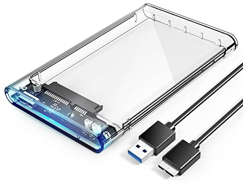 ORICO 2.5'' USB 3.0 External Hard Drive Enclosure USB3.0 to SATA Portable Clear Hard Disk Case for 2.5 inch 7mm 9.5mm SATA HDD SSD Max 4TB Support UASP and Tool-Free(2139U3)