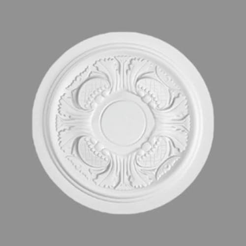 PROVISTON | Rosetta bloccata | Polistirolo | Diametro 340 mm | Bianco | Alta qualità | Stabile | Assemblaggio semplice | Rosette a soffitto | Design a parete