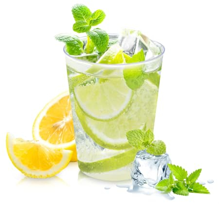 Hejo 40 Stück Cocktailbecher, 300ml Plastikbecher, Cocktailgläser Plastik, Wiederverwendbare Trinkbecher aus PS Material, Partybecher, Mehrwegbecher, Cocktail Becher für Party, Hochzeit