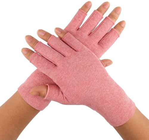 Jesata Arthritis-Kompressionshandschuhe für Männer und Frauen, offene Finger-Handschuhe für Handgelenkstütze, Handtherapie, Karpaltunnelhandschuhe, lindern Arthritis-Schmerzen, atmungsaktives
