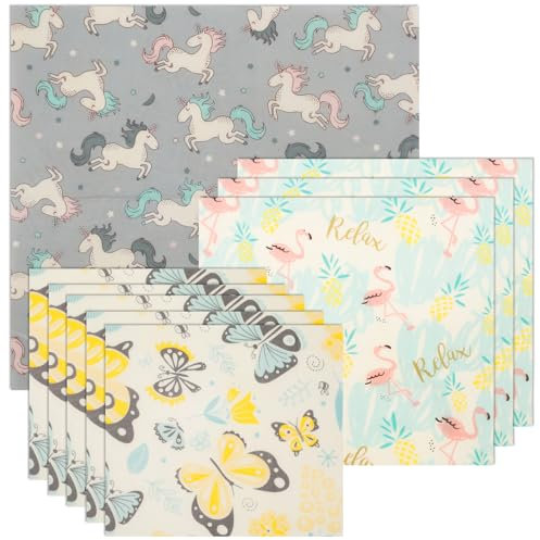 Sutowe 9Pcs Beeswax Food Wraps Reusable Beeswax Wraps S/M/L Size Bread Sandwich Wrapper Washable Organic Cotton Food Storage Beeswax Paper Fruit Wraps Bowl Covers for Food Storage