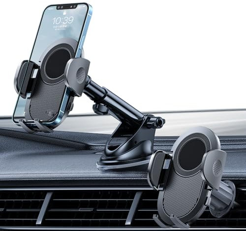 SpeXyngial Car Phone Holder, Car Phone Mount 360° Rotation, Upgraded Version with Strong Suction Power, Phone Cradle for Dashboard/Windscreen/Air Vent, Phone Holder for all 4.0''-7.0'' Phones