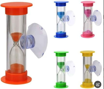 7 PCS Sablier Minuterie avec Ventouse 3 Minutes, Minuterie de Cuisine+Velvet Bags, Sabliers pour Enfants, Minuteur Timer, Sablier Brossage Dents Enfant, Sablier Enfant pour Cuisine, Exercice