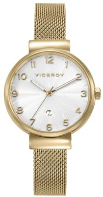 Viceroy Reloj Mujer Analógico de Acero Inoxidable - 33 mm - Movimiento de Cuarzo - Malla Milanesa - 41150