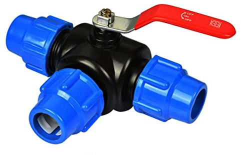 Vanne à bille en PVC, raccord de vanne Vanne à bille noyau en acier et plastique for tuyau d'eau 25 mm/32 mm/40 mm/50 mm(50mm)