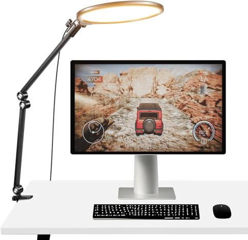 NEEWER BASICS 10,5 Key Light Streaming, Ring Light Anneau Lumineux Panneau LED Plein écran,3000-6500K,15W,avec Bras Articulé,Support de Bureau & Minuterie,pour Ordinateur Portable,Zoom Maquillage,R10