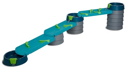 AquaPlay Mudway Stream – pista combinata per giochi d'acqua e sabbia, 3 m di pista con serrature, piscine e cursori, sistema flessibile ad incastro, resistente alle intemperie, gioco d'acqua naturale