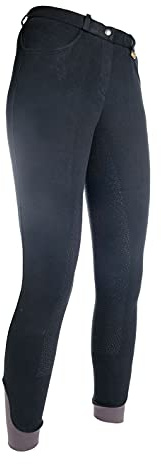 HKM 10540 ridbyxor katt, silikon fullbesatt damridbyxor flickbyxor 116-48 svart 170