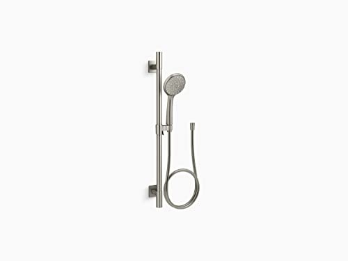 KOHLER 99243-G-BN Awaken Deluxe 3-Function Handshower Kit, Handheld Shower Head with 24 Slidebar and 60 Hose, 1.75 GPM, Brushed Nickel