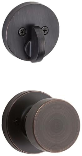 Kwikset 971PSKRDT-11P Single Cylinder Interior Pismo Knob Trim with Round Rose Venetian Bronze Finish