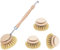 4er Set Spülbürste Holz, Made in Germany, Spülbürsten aus Holz mit Naturborsten aus Fibre und Holzgriff, Holzspülbürste mit Wechselkopf, Ersatzkopf Natur, Bürsten für Küche