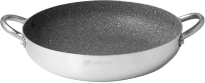Aeternum, Grande Famiglia, Grandi Dimensioni, Tegame Antiaderente, Adatto all'Induzione, Diametro 32 cm, Alluminio, Argento