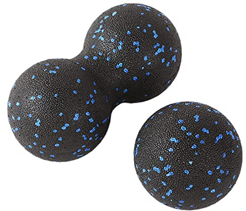2St Epp Jordnötsbollar Set Kroppsmassage Fasciaboll Högdensitet Muskelavslappning Lacrosse Fitness Yoga Myofasciaboll Lindra Smärta,Blue