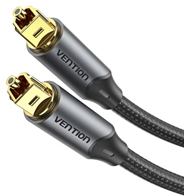 VENTION TOSLINK – Optical Audio Cable, 3.3ft Nylon Braided Fiber Optic Cord, S/PDIF Digital Audio Optical Cable for Soundbar, TV, Home Cinema, Xbox One/PS4, Stereo Systems