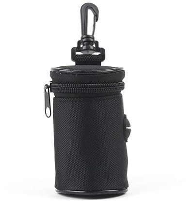 Taicols Distributore di sacchetti per escrementi di cani,con chiusura lampo con moschettone,dispenser di sacchetti per cani,Contenitore dispencer Sacchetti igienici cane. (nero)