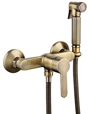 Spruzzatore per bidet Set di spruzzatori per doccia portatili in ottone per pannolini in stoffa, montaggio a parete, maniglia singola, rubinetto per bidet per doccia, per la pulizia della to