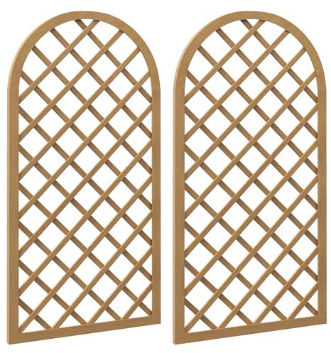 Outsunny Lot de 2 Treillis en Bois pour Le Jardin - Panneau Arc pour Plantes grimpantes - dim. Un Panneau : 60L x 120H cm
