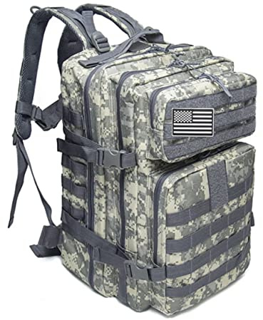 JGR SELECT Mochila Táctica 45L Militar - Impermeable, Gran Capacidad, Deportiva - Para Crossfit, Gimnasio, Supervivencia, Senderismo, Montaña, Caza, Viajes, Trekking (Camuflaje)