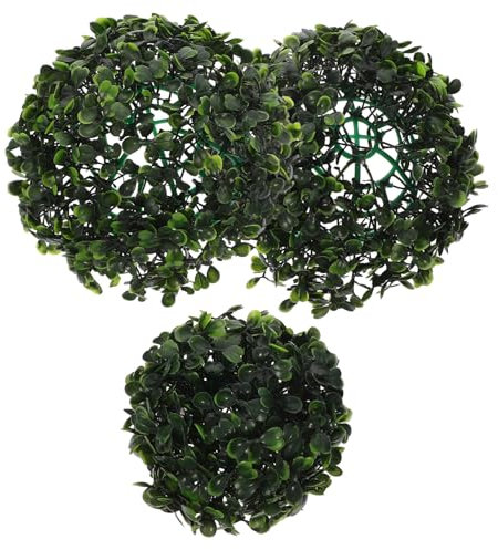 LOORGVEL 2pièces Boules Topiaires Artificielles Herbe Synthétique Décoration Intérieure Et Extérieure Résistantes Aux UV Et Idéales pour Embellir Votre Espace
