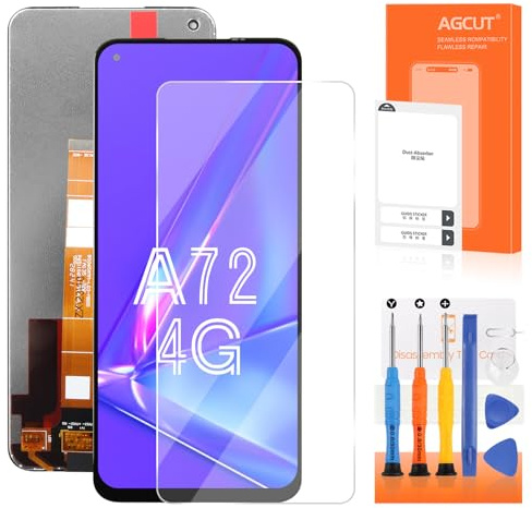 AGCUT Display LCD für Oppo A72 4G Bildschirm Ersatz für Oppo A72 4G CPH2067 LCD Screen Dsigitalisierer Screen Replacement Touchscreen Montiert mit Reparatur-Sets, Schwarz