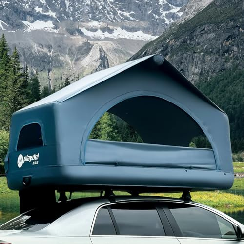 Tenda da tetto gonfiabile, portatile, facile da installare, quattro stagioni, antivento, impermeabile, resistente al sole, cupola da campeggio per auto e SUV