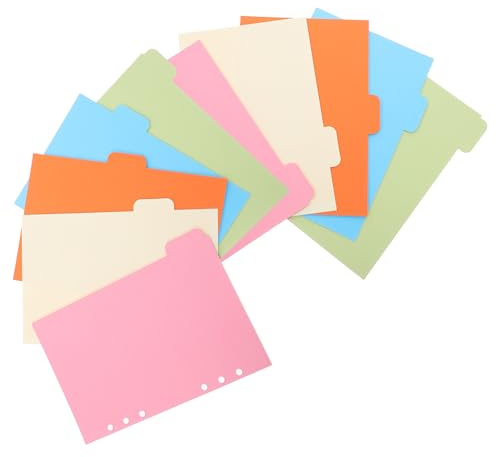TOVINANNA Lot de 10 Intercalaires à Onglets A5 en Plastique PP Coloré Séparateurs de Classeur Polyvalents pour Agenda et Dossier Suspendu Index pour Organisation Bureau École et Maison