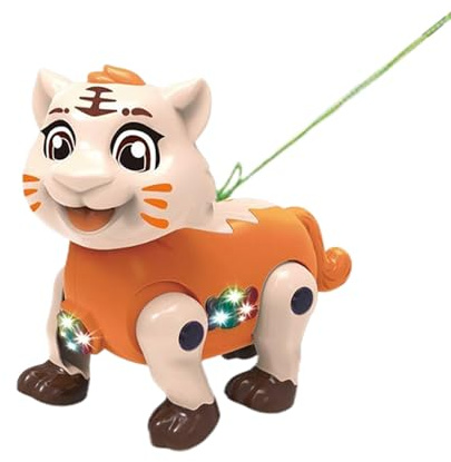 Giocattolo da passeggio illuminato, giocattoli per animali , Giocattoli da passeggio elettrici con luce, Giocattoli di animali dei cartoni animati con corda, giocattolo portatile per bambini per compl