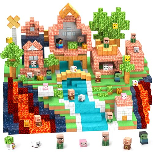JauniQ Blocchi magnetici, 200 pezzi, giocattoli magnetici sensoriali, compleanni, adatti per bambini 3 4 5 6 7 8 anni, giocattolo creativo per bambini