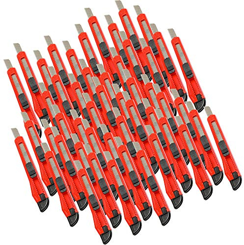 Alaskaprint 50 Stück Cuttermesser 9mm klinge Cutter Messer Teppichmesser auch zum Basteln