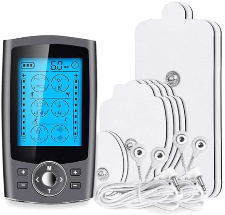Machine de traitement de la douleur à double canal Tens Machine de Soulagement de la Douleur Pleine Corps Acupuncture Massage avec 16 Modes de Massage pour Soulager le Stress Douleur Sciatique