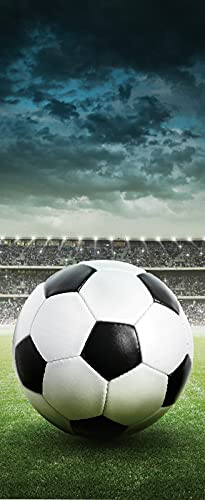 A.Monamour Pegatinas Decorativas de Puerta Autoadhesivo 3D Tema Deportivo del Estadio De Fútbol Vinilo para Puertas Mural PVC Pegatinas de Pared Foto Poster 77 x 200 cm
