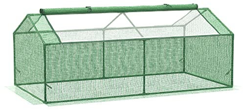 Outsunny Serra Piccola da Giardino con Finestre a 2 Livelli, Serra per Orto e Balcone e Copertura in PE, 180x90x70cm, Verde