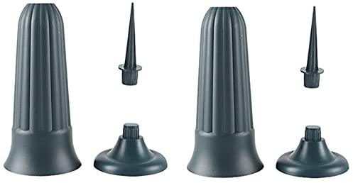 Ailovone 2 Stück Grabvase Grün Friedhofsvase mit Erdspieß Grabvase Kunststoff Friedhof Blumenvase Grabdekoration robuste Friedhofsvase witterungsbeständiger Grabschmuck (Grün)