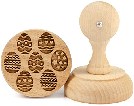 Folkroll Keksstempel Ostereier, Ø 60 mm, Cookiestempel, Backstempel, Keks, Stempel, Motiv, Buchenholz, 336908