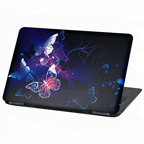 Film Universel pour Ordinateur Portable Design Cover Housse de Protection Autocollant en Vinyle Skin Sticker adhésif (17″, LP79 Papillon)