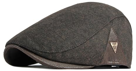 JAOAJ Schiebermütze Herren Barett Cap Herbst Winter,Schirmmützen Cabbie Hunter Hat,Baskenmützen Flat Cap Newsboy Mütze Driving Hüte