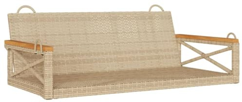 vidaXL Gungbänk beige 109x62x40 cm konstrotting