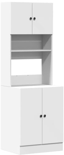 vidaXL Mobile da cucina in legno di ingegneria bianco 60 x 50 x 180 cm, armadio da cucina, mobile da cucina indipendente