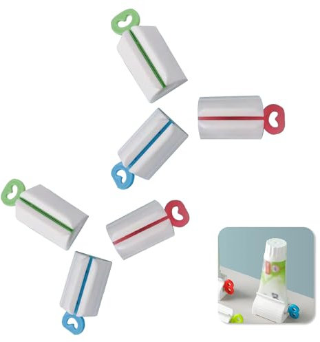 6 Pcs Toothpaste Squeezer,Tube Squeezer,Toothpaste Pump,Toothpaste Dispenser,Toothpaste Tube Squeezer,Rotate Toothpaste Dispenser,Rolling Tube Toothpaste Squeezer For Saves Toothpaste And Creams