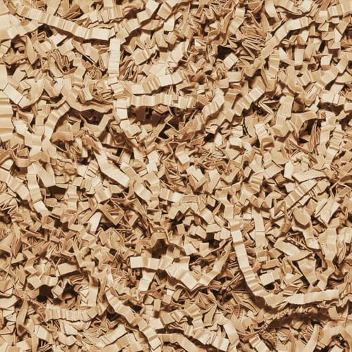 Emartbuy Papier déchiqueté de 1000 g, idéal pour la décoration de cadeaux, le remplissage de paniers et l'emballage cadeau – Marron clair