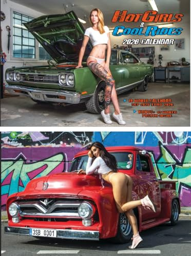 2026 Hot Girls & Cool Rides Deluxe Wall Calendar, with Free Poster, Pin Ups Cars Trucks