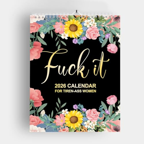 Here We Go Again 2026 kalender rolig väggkalender med månadsöversikt och anteckningsblock för kontor och hem