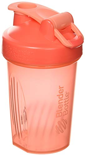 BlenderBottle Classic Loop - Botella Mezcladora de Batidos de proteínas con batidor Blenderball, Naranja (Coral), 940ml