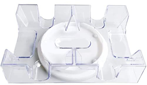 Tianbi Plateau de cartes rotatif à 2 ou 6 plateaux, pivotant à 360 degrés, plateau de cartes à jouer, support de cartes à jouer pratique, organiseur de jeu de cartes transparent