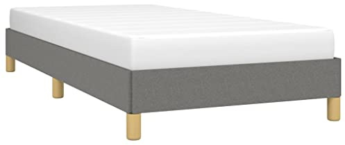 vidaXL Estructura de Cama Individual Somier Tapizado Dormitorio Base Habitación Muebles Mobiliario Hogar Cuarto Descanso de Tela Gris Oscuro 90x190 cm